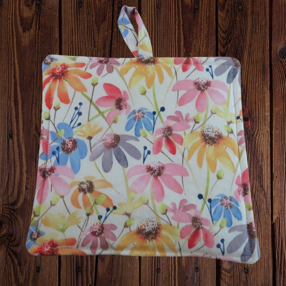 Handmade Potholder, Coneflowers